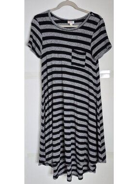 LULAROE Black And Gray Striped Dress Women's Size XXS